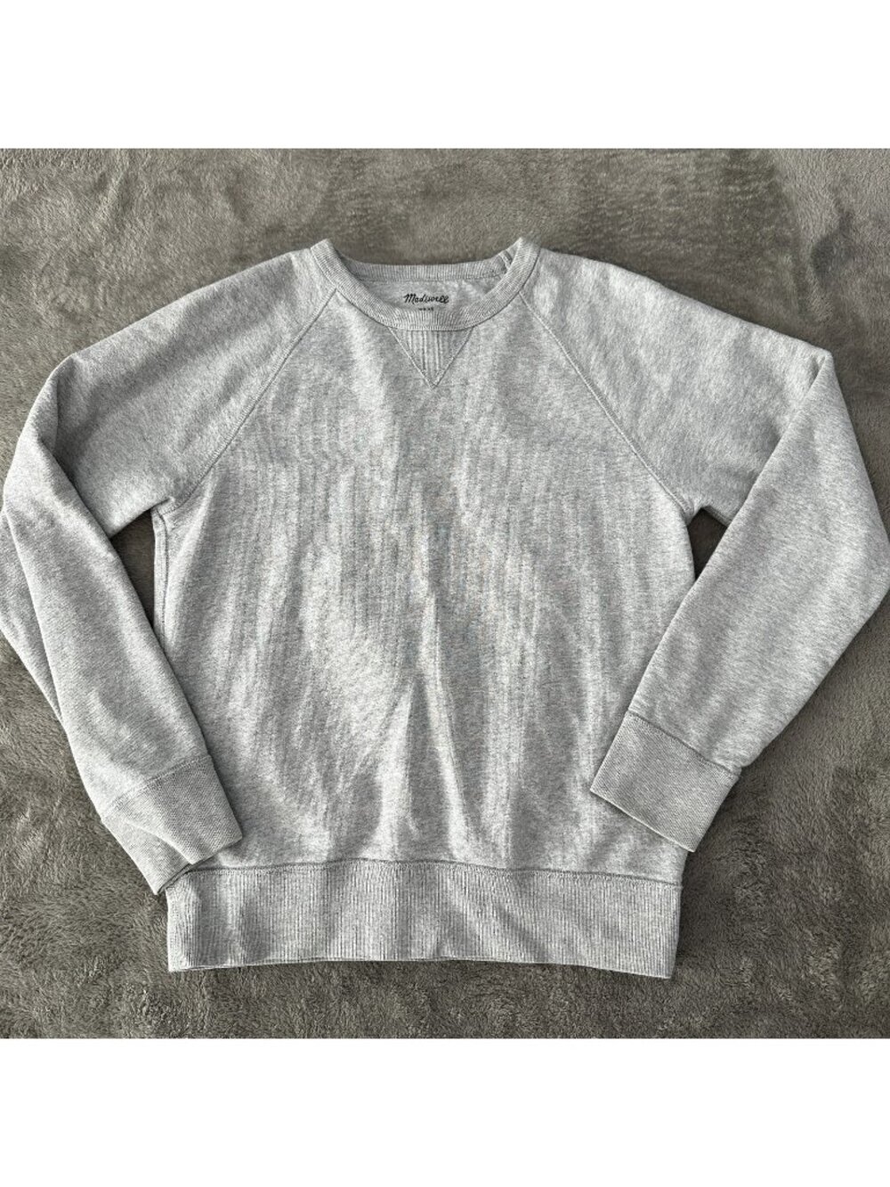 Madewell Gray Crew Neck Sweatshirt Women's XS Cozy 100% Cotton